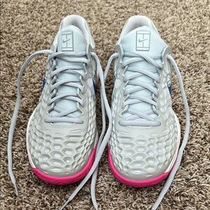 Nike Cage Women's Court Gray and Pink Athletic Shoes